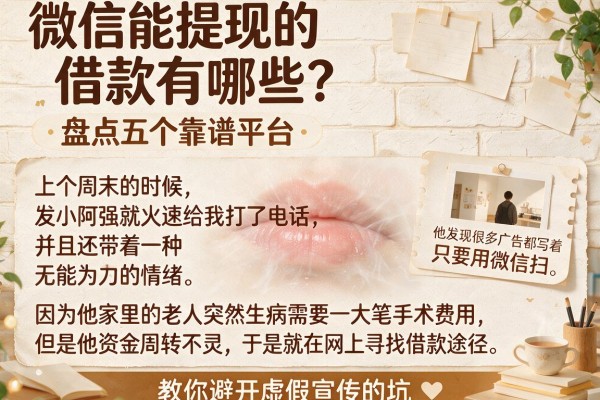 微信能提现的借款有哪些？盘点五个靠谱平台，教你避开虚假宣传的坑