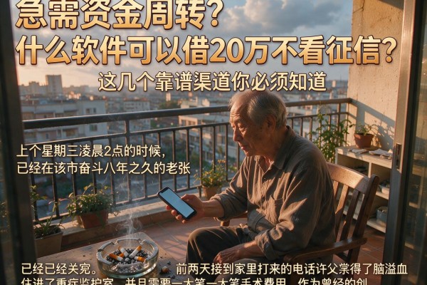 急需资金周转？什么软件可以借20万不看征信？这几个靠谱渠道你必须知道