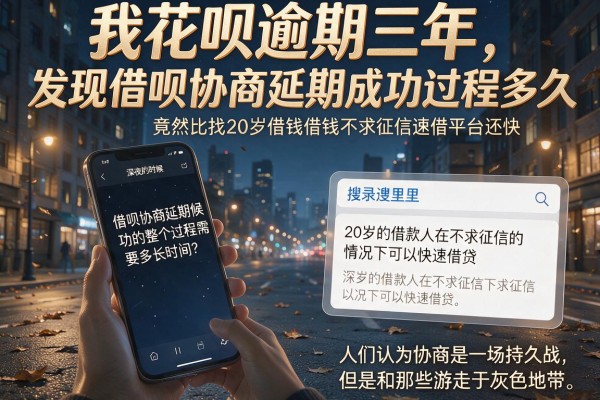 我花呗逾期三年，发现借呗协商延期成功过程多久竟然比找20岁借钱不求征信速借平台还快