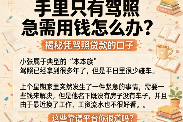 手里只有驾照急需用钱怎么办？揭秘凭驾照贷款的口子，这些靠谱平台你知道吗？