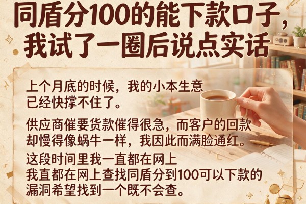 同盾分100的能下款口子,我试了一圈后说点实话