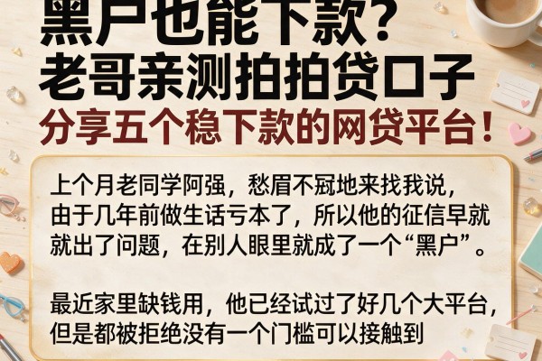 黑户也能下款？老哥亲测拍拍贷口子，分享五个稳下款的网贷平台！
