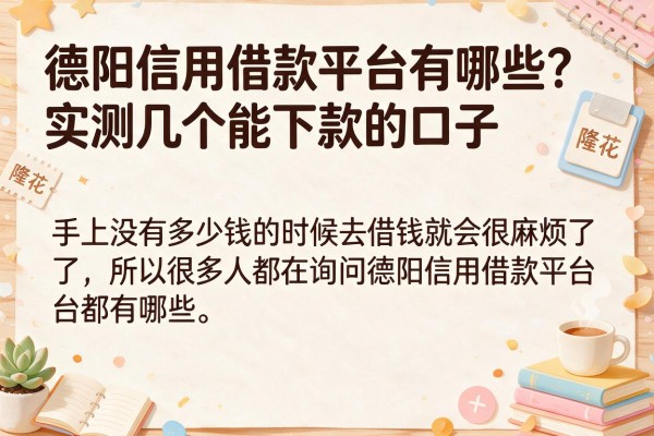 德阳信用借款平台有哪些？实测几个能下款的口子