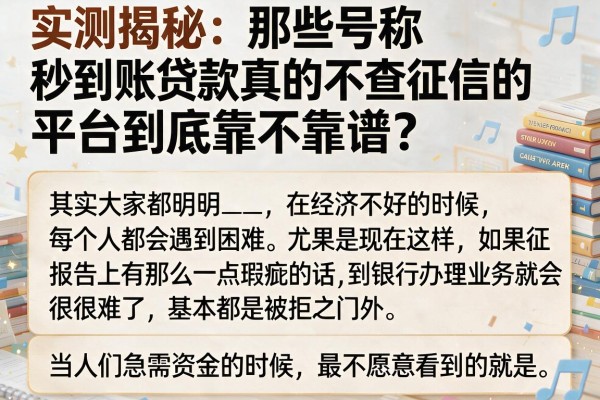 实测揭秘：那些号称秒到账贷款真的不查征信的平台到底靠不靠谱？