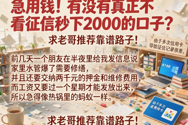 急用钱！有没有真正不看征信秒下2000的口子？求老哥推荐靠谱路子！