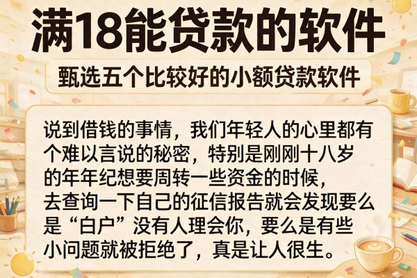 满18能贷款的软件，甄选五个比较好的小额贷款软件