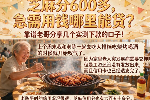 芝麻分600多,急需用钱哪里能贷?靠谱老哥分享几个实测下款的口子!