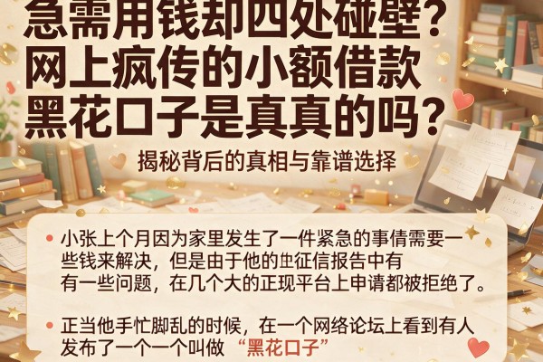 急需用钱却四处碰壁？网上疯传的小额借款黑花口子是真的吗？揭秘背后的真相与靠谱选择