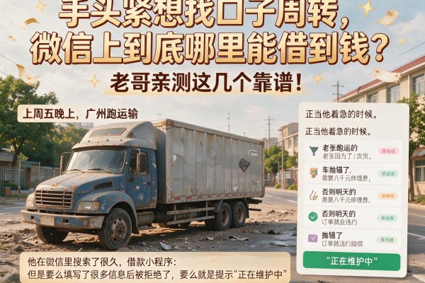 手头紧想找口子周转，微信上到底哪里能借到钱？老哥亲测这几个靠谱！
