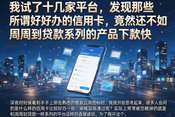 我试了十几家平台,发现那些所谓好办的信用卡,竟然还不如周周到贷款系列的产品下款快