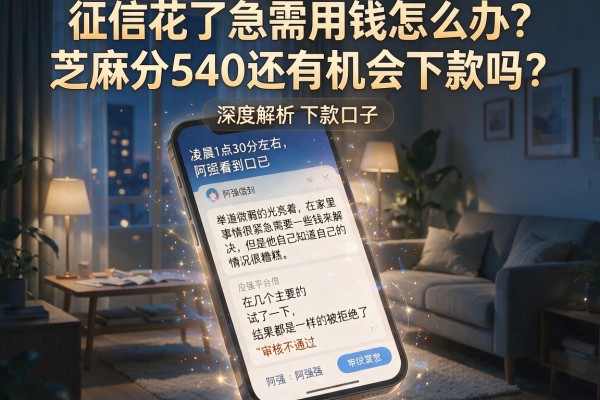 征信花了急需用钱怎么办？芝麻分540还有机会下款吗？深度解析下款口子