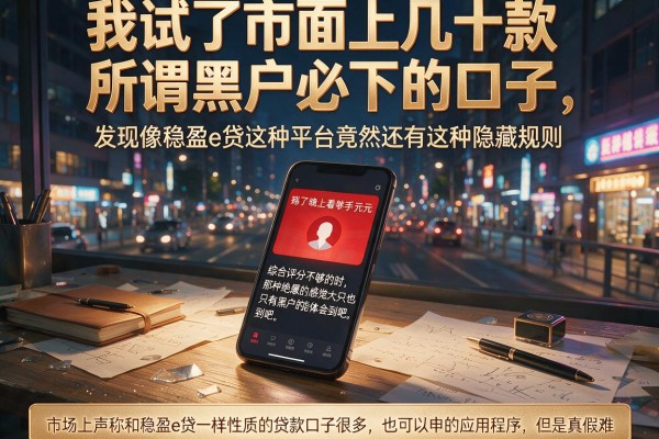 我试了市面上几十款所谓黑户必下的口子，发现像稳盈e贷这种平台竟然还有这种隐藏规则