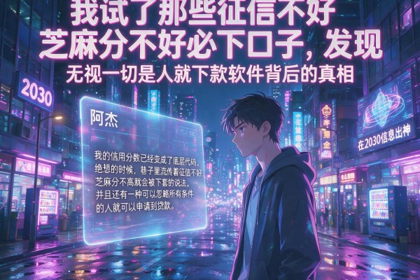 我试了那些征信不好芝麻分不好必下口子，发现无视一切是人就下款软件背后的真相