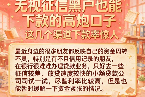 无视征信黑户也能下款的高炮口子,这几个渠道下款率惊人