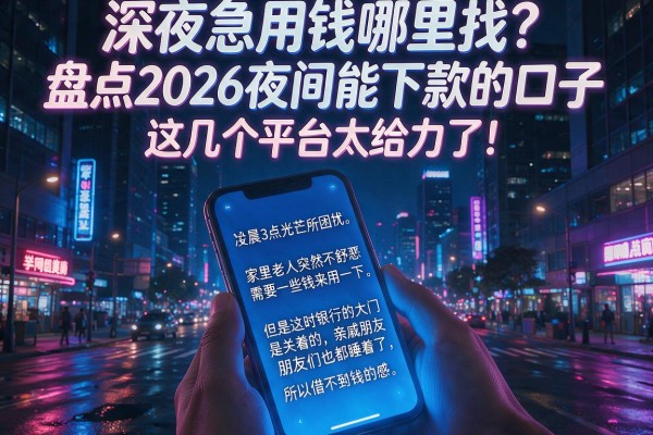 深夜急用钱哪里找？盘点2026夜间能下款的口子，这几个平台太给力了！
