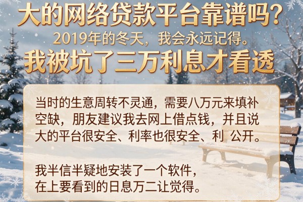 大的网络贷款平台靠谱吗？我被坑了三万利息才看透