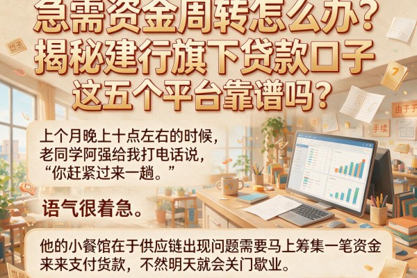 急需资金周转怎么办？揭秘建行旗下贷款口子，这五个平台靠谱吗？