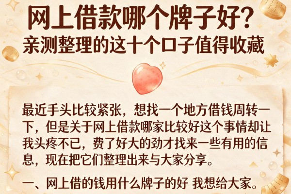 网上借款哪个牌子好?亲测整理的这十个口子值得收藏