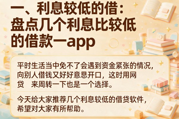 盘点几个利息比较低的借款app，关键时刻能救急