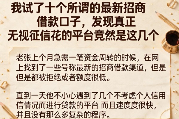 我试了十个所谓的最新招商借款口子,发现真正无视征信花的平台竟然是这几个