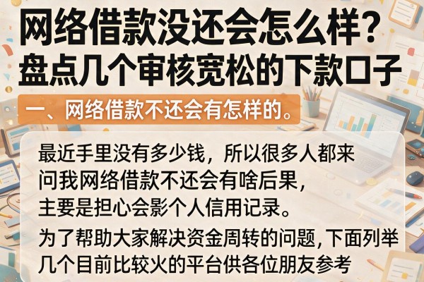 网络借款没还会怎么样？盘点几个审核宽松的下款口子