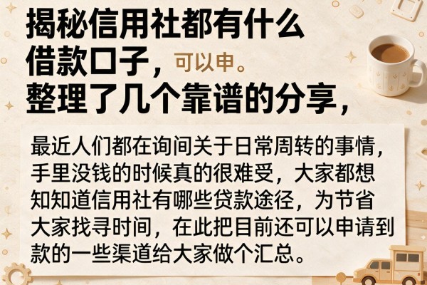 揭秘信用社都有什么借款口子，整理了几个靠谱的分享