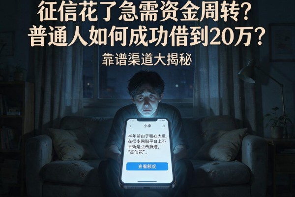 征信花了急需资金周转？普通人如何成功借到20万？靠谱渠道大揭秘