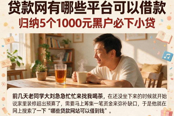 贷款网有哪些平台可以借款，归纳5个1000元黑户必下小贷