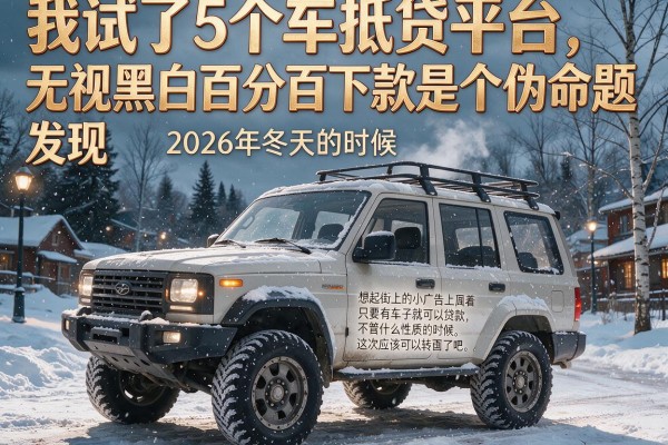 我试了5个车抵贷平台，发现无视黑白百分百下款是个伪命题