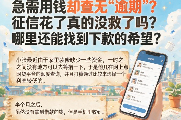 急需用钱却查无“逾期”？征信花了真的没救了吗？哪里还能找到下款的希望？