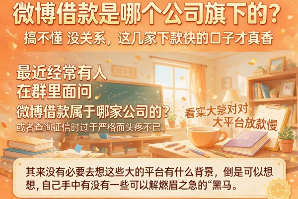 微博借款是哪个公司旗下的？搞不懂没关系，这几家下款快的口子才真香