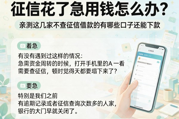 征信花了急用钱怎么办？亲测这几家不查征信借款的有哪些口子还能下款