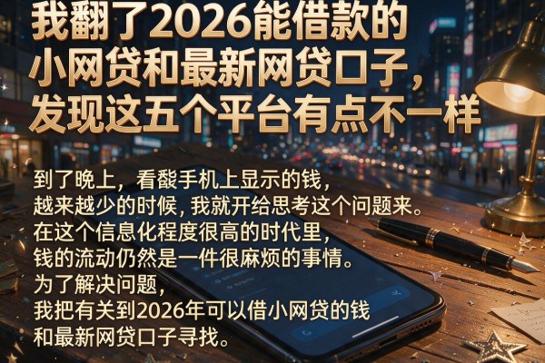 我翻了2026能借款的小网贷和最新网贷口子，发现这五个平台有点不一样