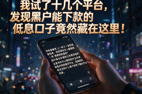 我试了十几个平台，发现黑户能下款的低息口子竟然藏在这里