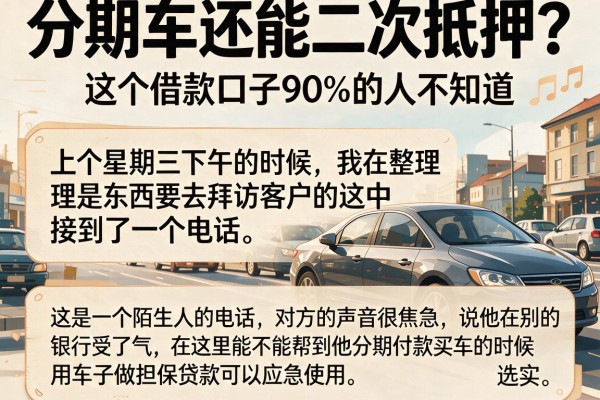 分期车还能二次抵押？这个借款口子90%的人不知道