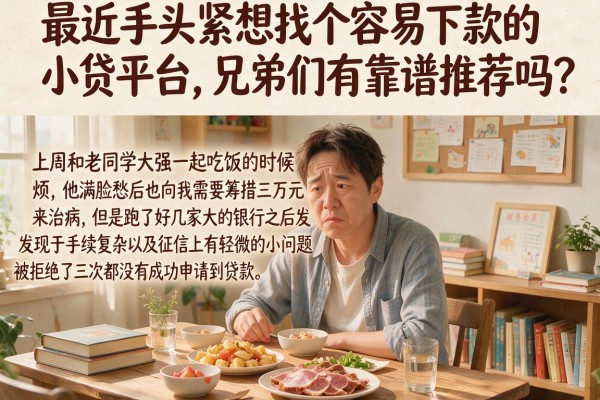 最近手头紧想找个容易下款的小贷平台，兄弟们有靠谱推荐吗？
