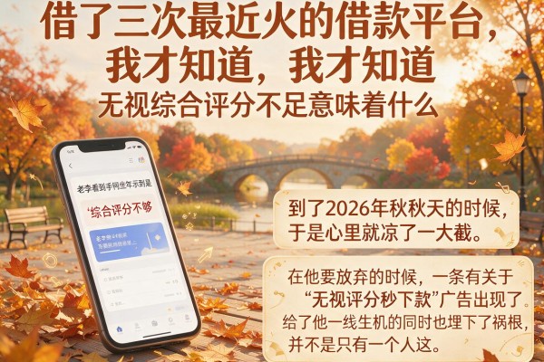 借了三次最近火的借款平台，我才知道无视综合评分不足意味着什么