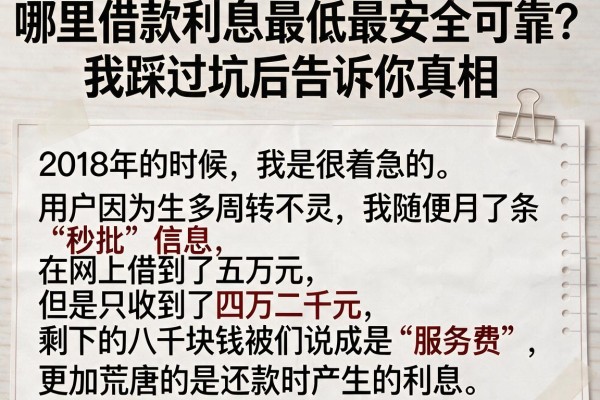 哪里借款利息最低最安全可靠?我踩过坑后告诉你真相