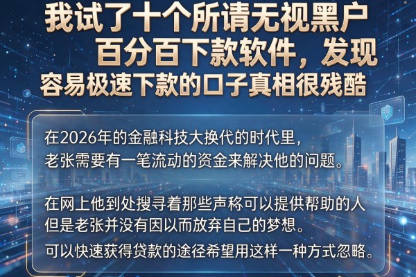 我试了十个所谓无视黑户百分百下款软件，发现容易极速下款的口子真相很残酷