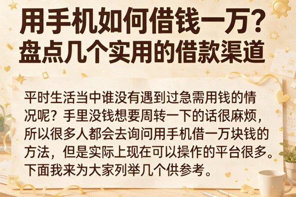 用手机如何借钱一万？盘点几个实用的借款渠道