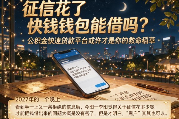 征信花了快钱钱包能借吗？公积金快速贷款平台或许才是你的救命稻草
