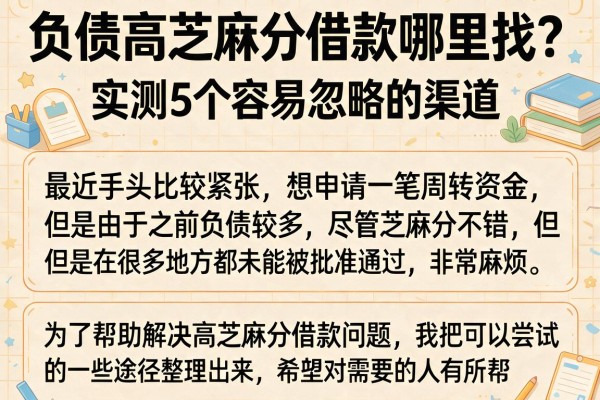 负债高芝麻分借款哪里找？实测5个容易忽略的渠道