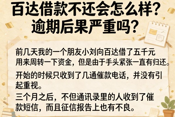 百达借款不还会怎么样？逾期后果严重吗？求过来人解答