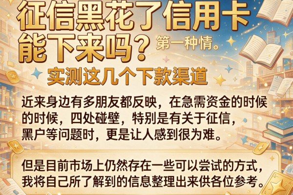 征信黑花了信用卡能下来吗？实测这几个下款渠道