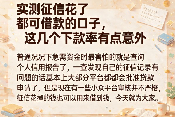实测征信花了都可借款的口子，这几个下款率有点意外