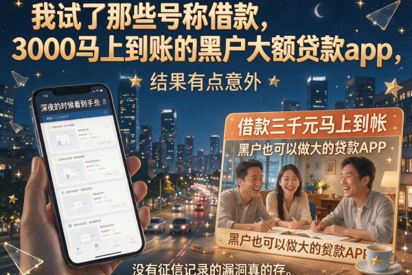我试了那些号称借款3000马上到账的黑户大额贷款app，结果有点意外