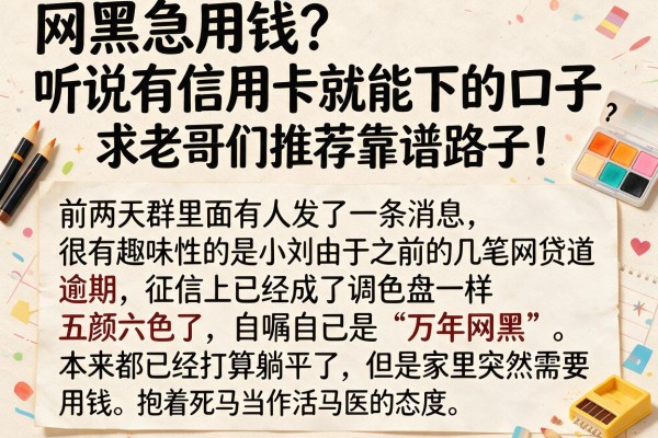 网黑急用钱？听说有信用卡就能下的口子，求老哥们推荐靠谱路子！