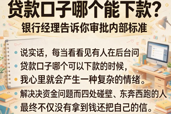 贷款口子哪个能下款?银行经理告诉你审批内部标准