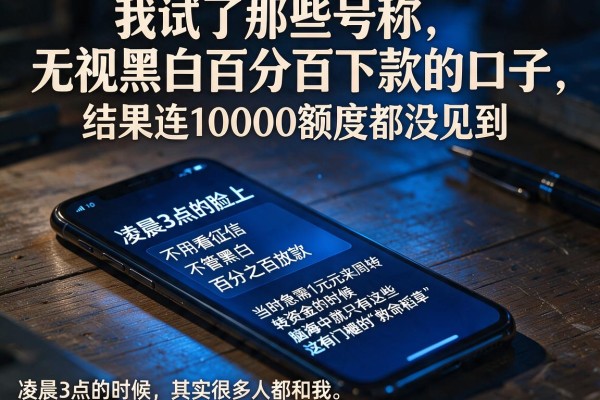 我试了那些号称无视黑白百分百下款的口子，结果连10000额度都没见到