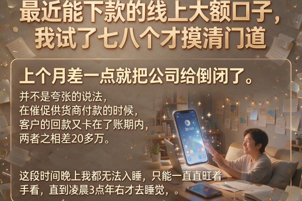 最近能下款的线上大额口子，我试了七八个才摸清门道